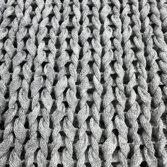 J. McLaughlin Silver Gray Crew Neck Chunky Knit Tunic Sweater Size L Slim Fit - Picture 6 of 9